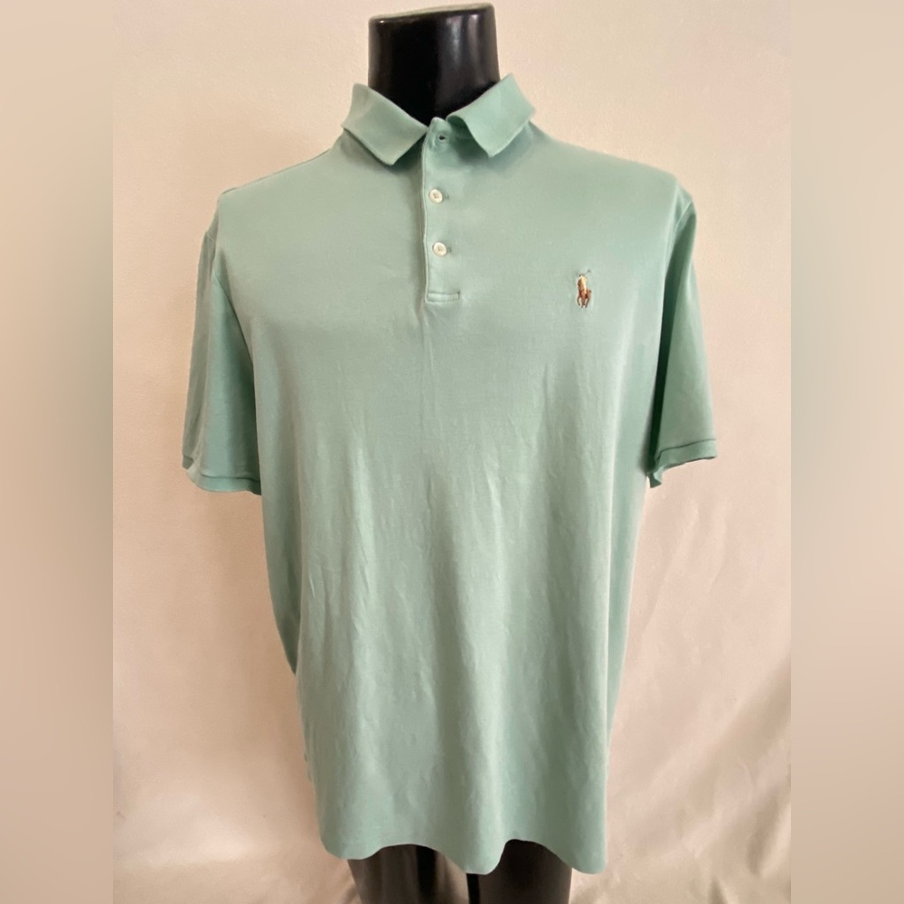 Polo Ralph Lauren Shirt Men’s XL Classic Fit Green Short Sleeve Flesh Pony Polo